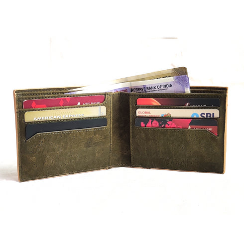 Kakapo Cork Bifold Wallet - Tan - Unique Unisex Cork Slim Wallet for Men and Women